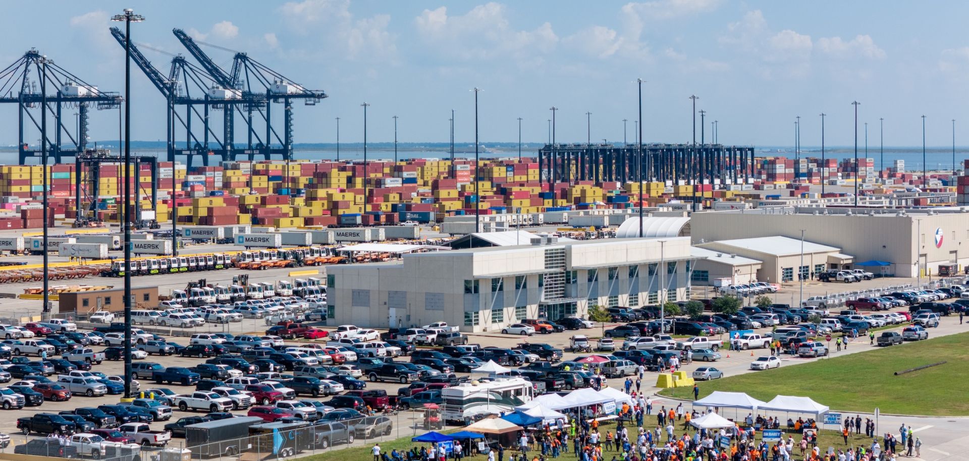 The Port of Houston Authority is seen during a strike among members of the International Longshoreman's Association on Oct. 1, 2024, in Houston, Texas. 