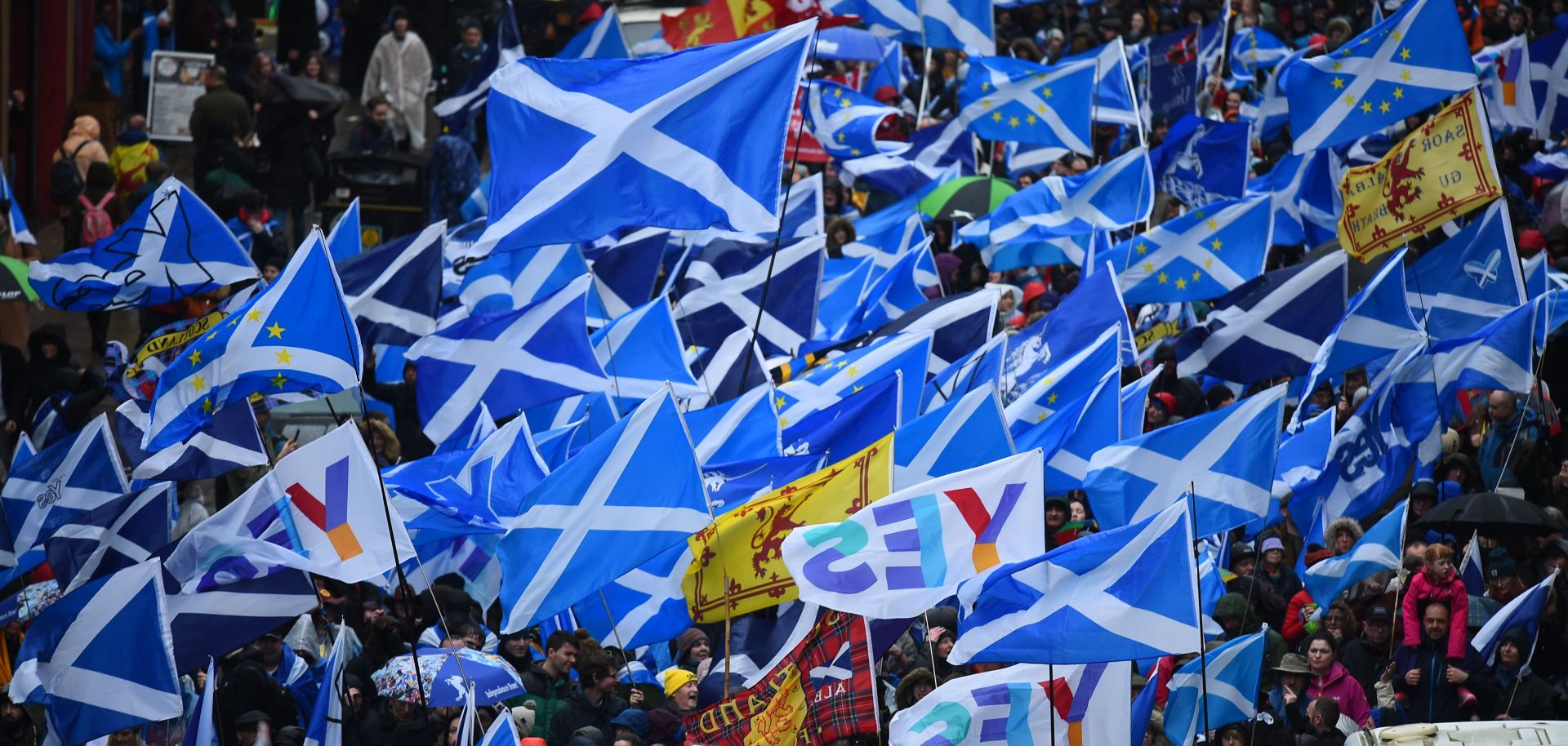 Protesters calling for Scottish independence on Jan. 11, 2020, in Glasgow.