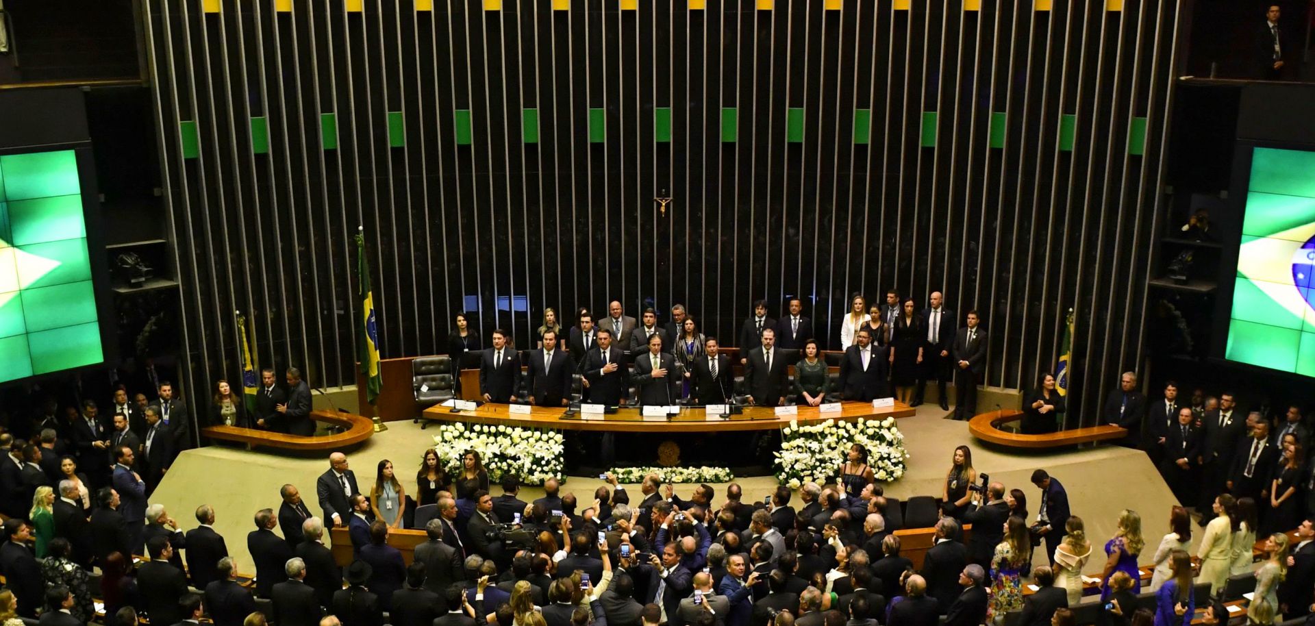 General view of the National Congress before Jair Bolsonaro's Jan. 1, 2019, swearing into the presidency in Brasilia.