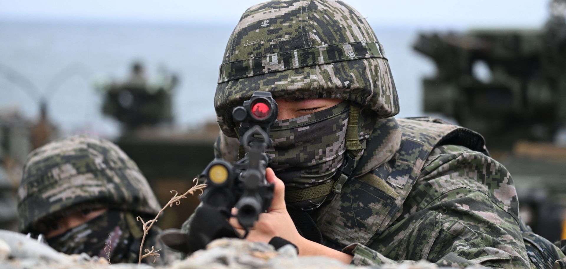 South Korean marines participate in joint exercises with U.S. forces Sept. 2 in Pohang, South Korea.