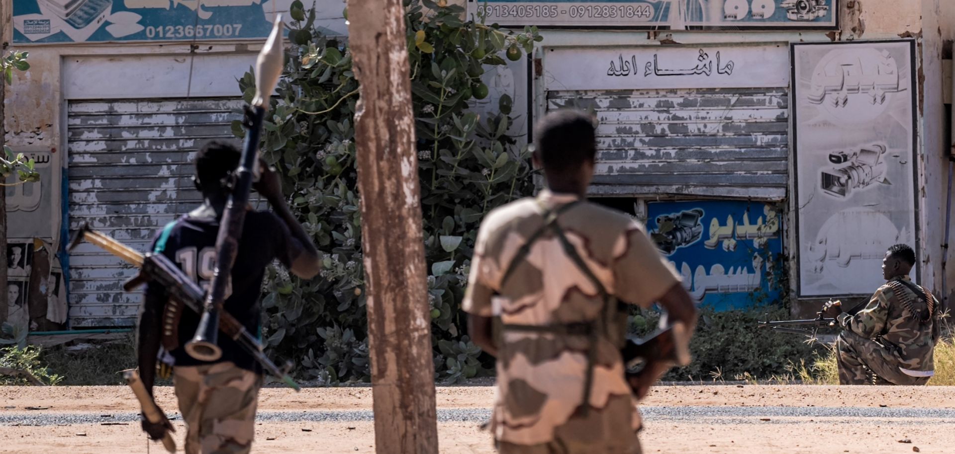 Sudanese army soldiers patrol an area in Khartoum on Nov. 3, 2024.