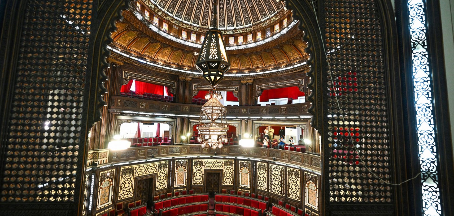 The assembly hall of the Syrian parliament Oct. 1 in Damascus.