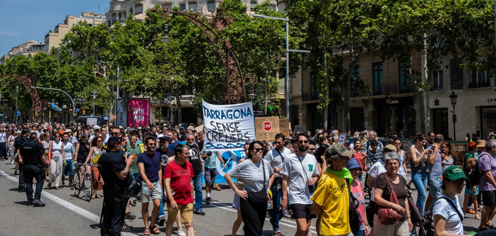 An anti-tourism protest in June in Barcelona, Spain.