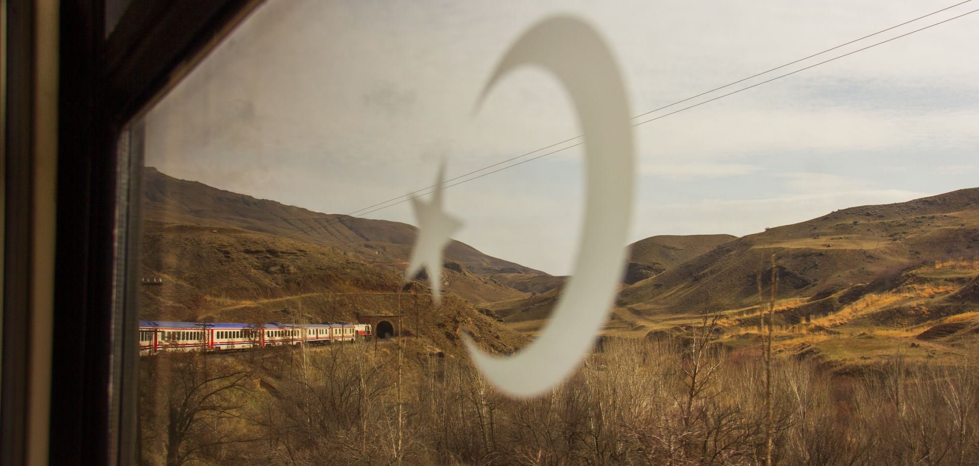 A window view from Turkey's Eastern Express train. 