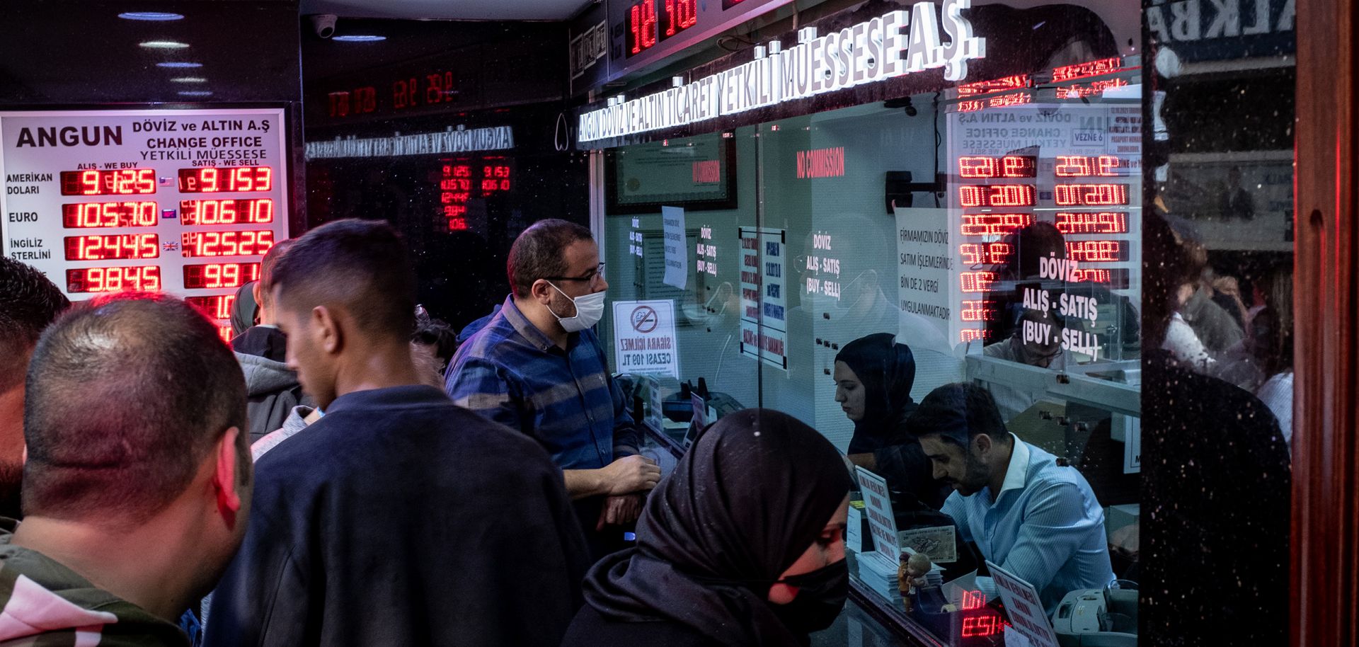 A currency exchange office on Oct. 14, 2021 in Istanbul.