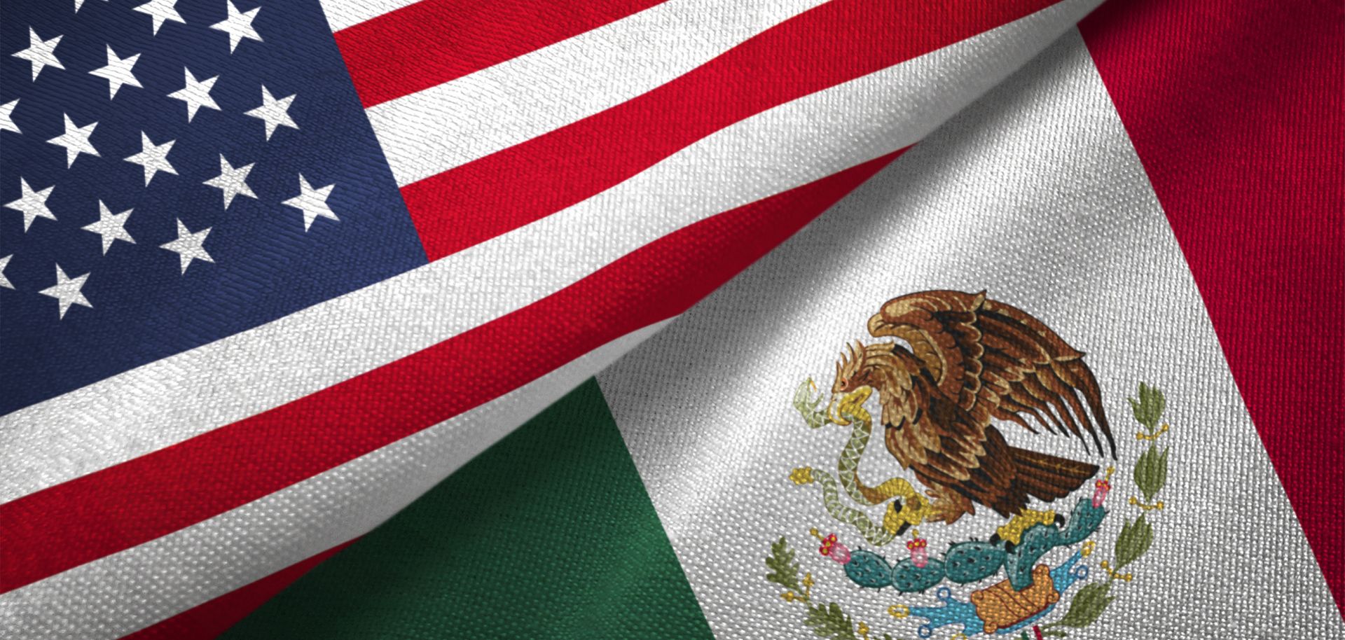 The U.S. and Mexican flags.