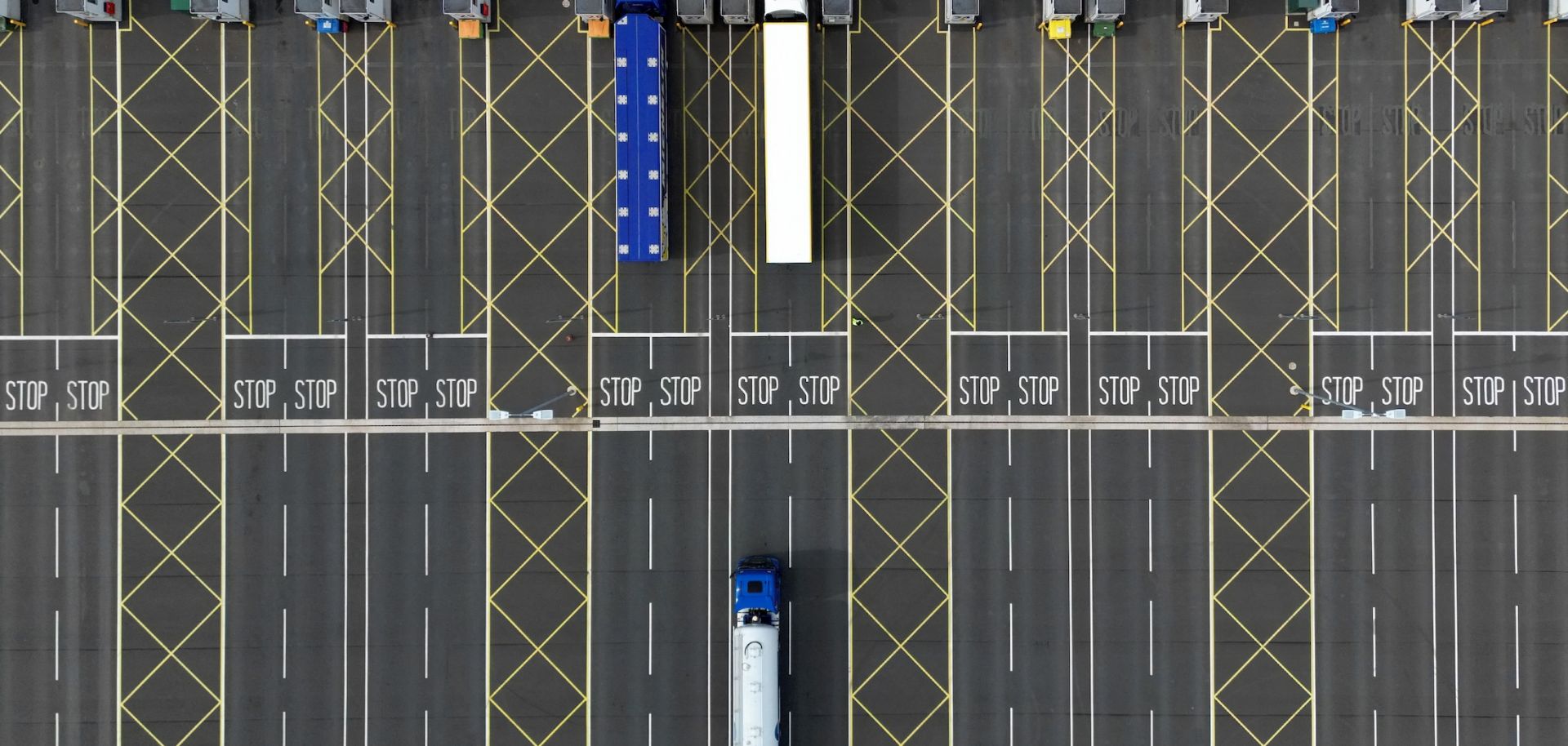 The Sevington Inland Border Facility on April 29, 2024, in southeast England.