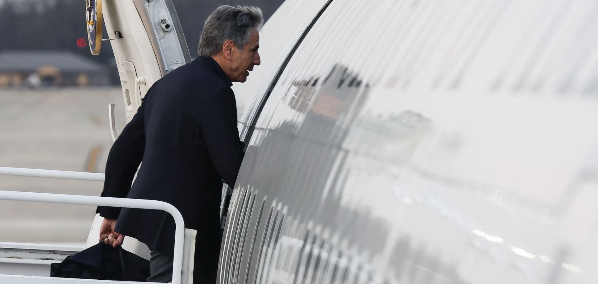 U.S. Secretary of State Antony Blinken on March 14, 2024, at Joint Base Andrews, Maryland.