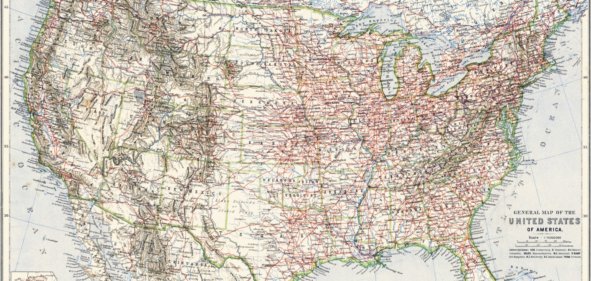 A map of the United States from 1897.