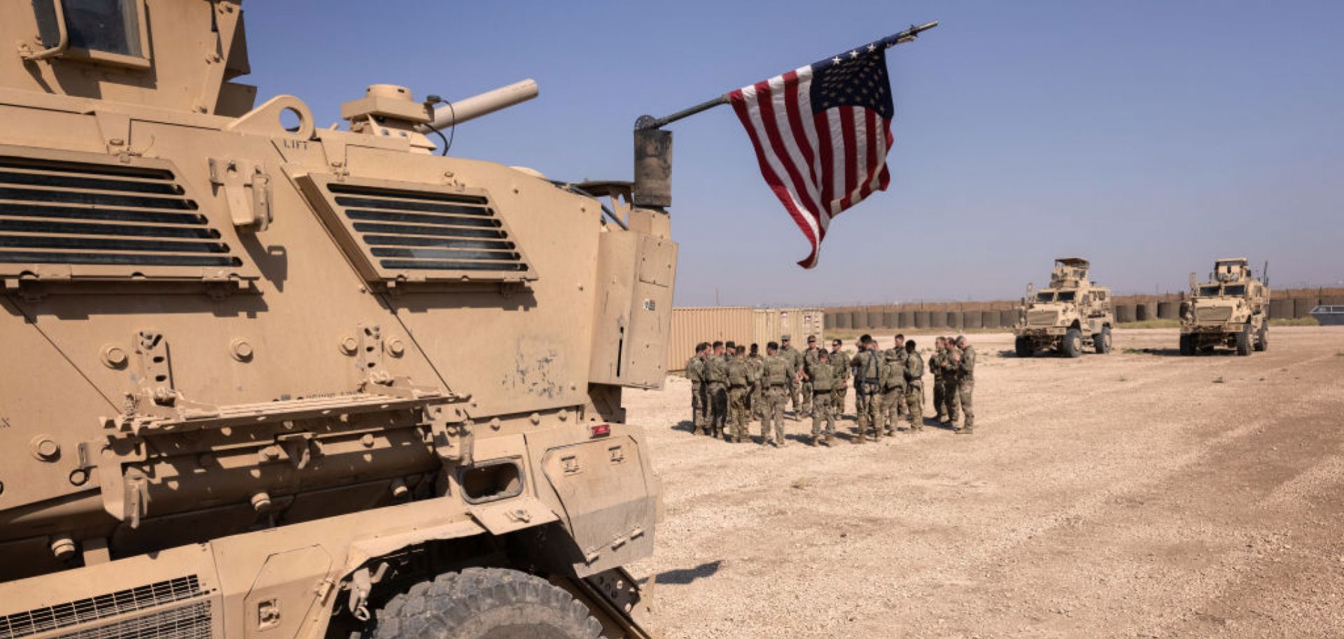 U.S. Army soldiers prepare to go out on patrol from a remote combat outpost in northeastern Syria on May 25, 2021. 