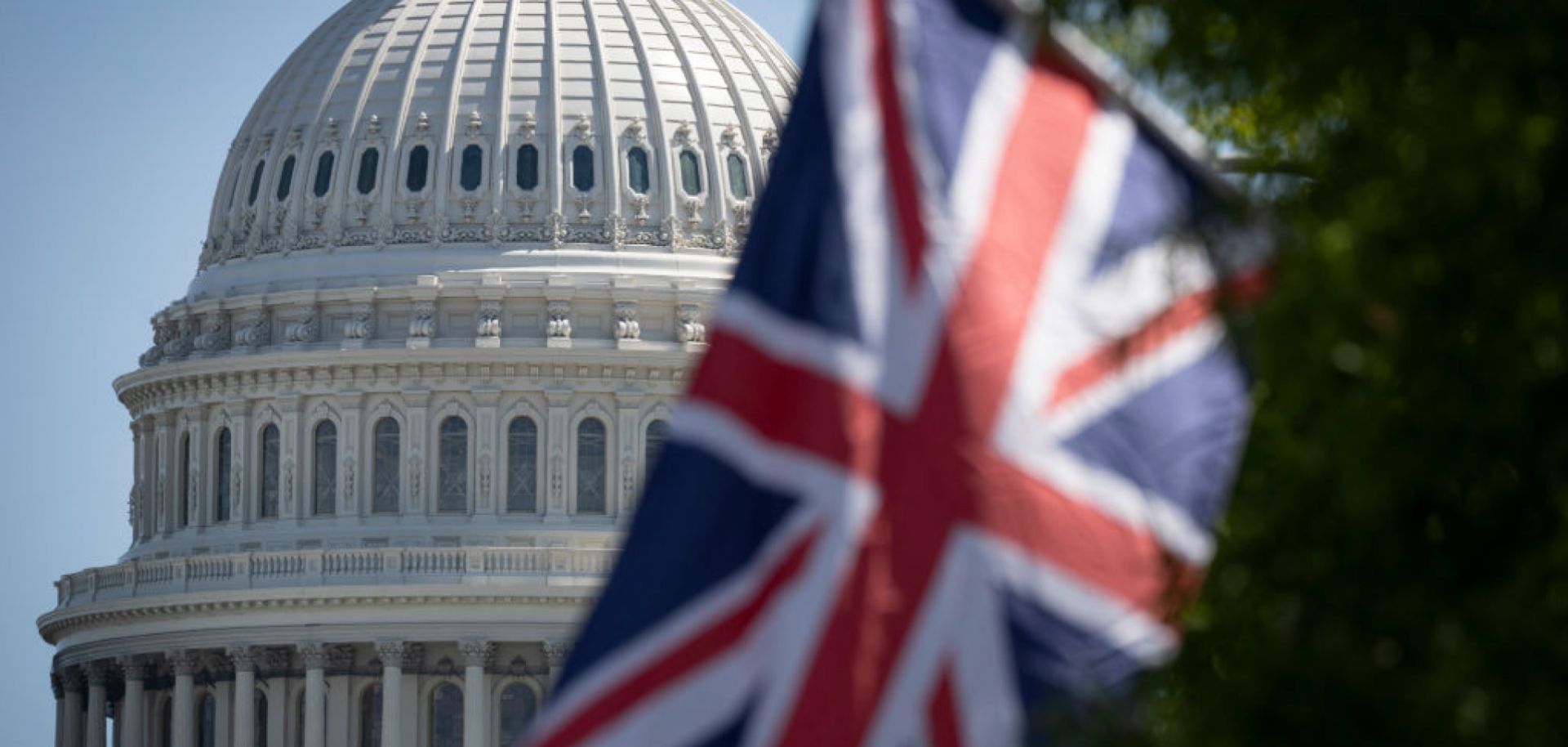 The U.K. flag is flown near the U.S. Capitol in Washington, D.C., to honor the passing of Queen Elizabeth II, on Sept. 9, 2022.