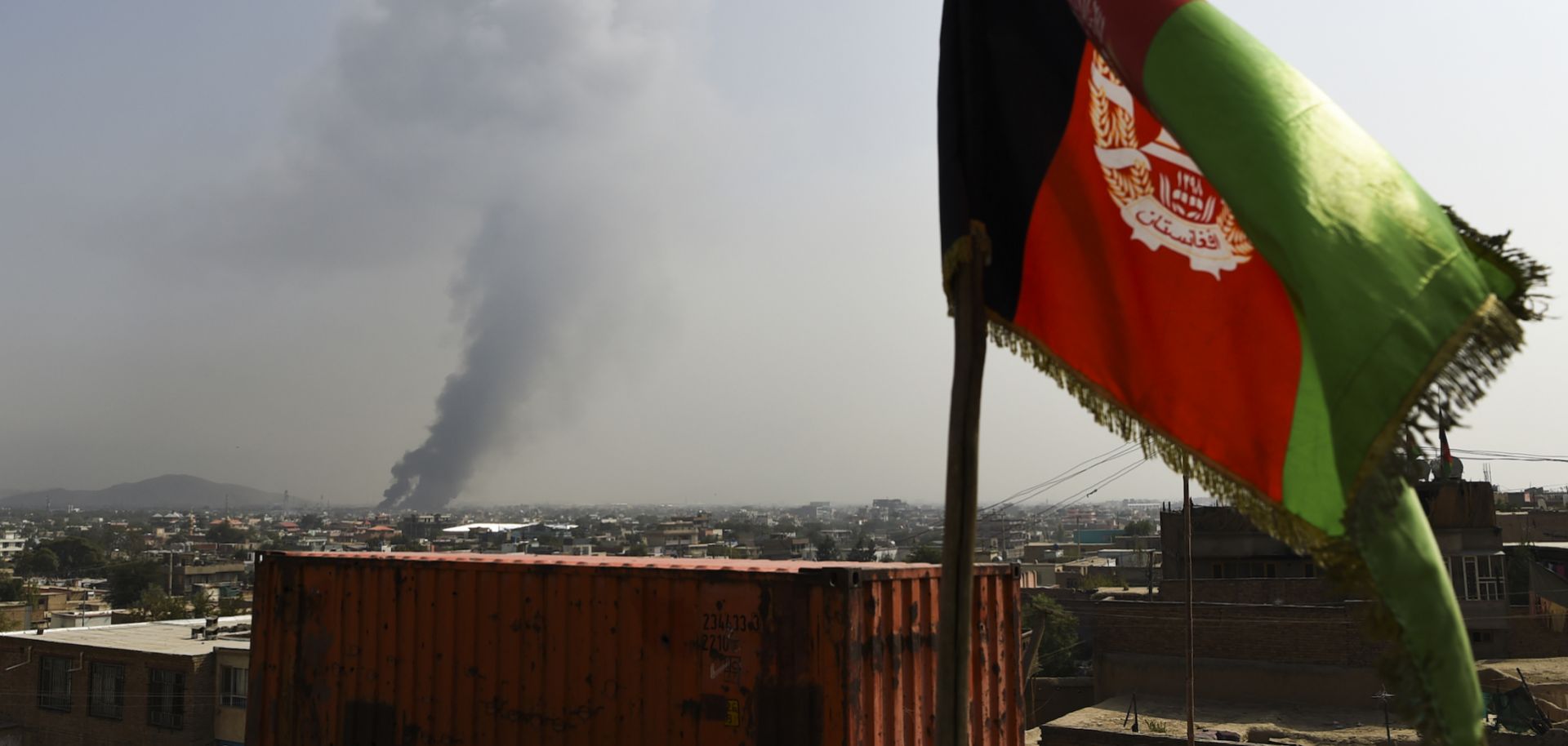 Smoke rises from the site of a Taliban attack that killed at least 16 people in Kabul, Afghanistan, on Sept. 3, 2019.