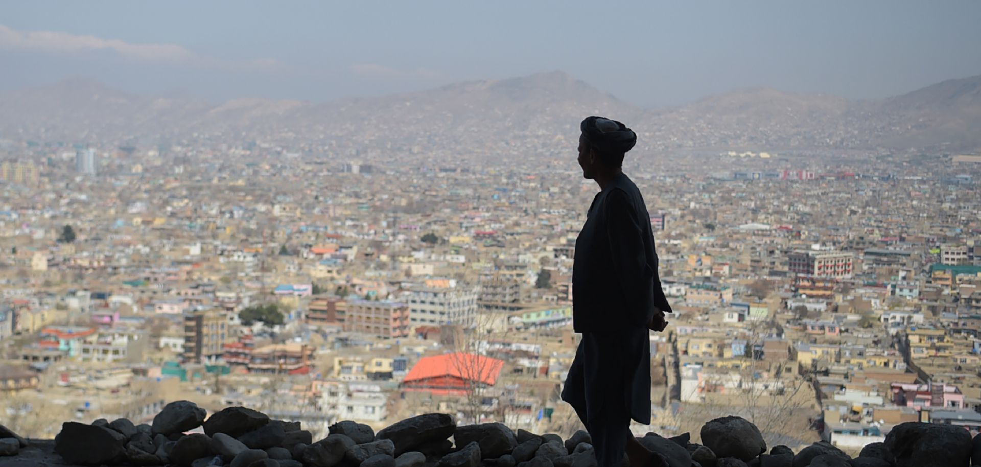 A man walks in Kabul