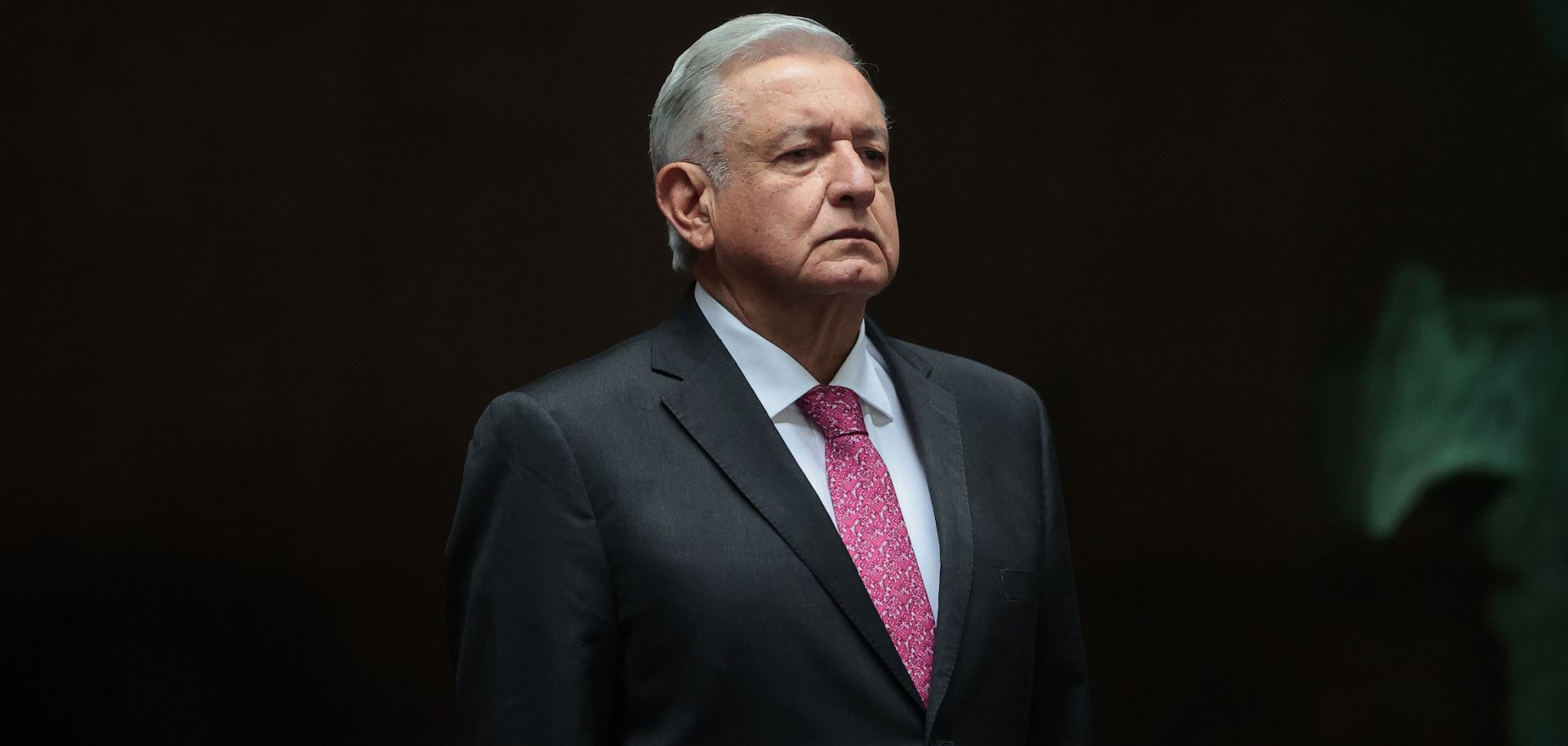 Mexican President Andres Manuel Lopez Obrador on July 1, 2021, at the National Palace in Mexico City during a commemoration of the third year of his victory in Mexico's 2018 presidential election.