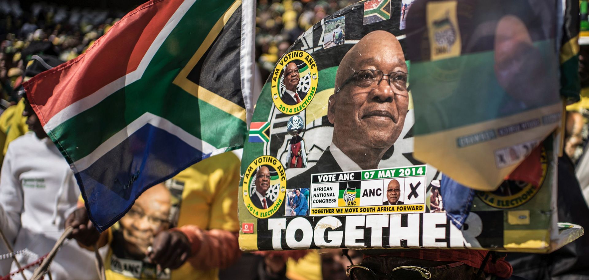 An African National Congress rally July 31 in Johannesburg, South Africa, aimed at shoring up support in advance of Aug. 3 municipal elections. A poor showing in those races could bode ill for the ruling ANC and its leader, President Jacob Zuma.
