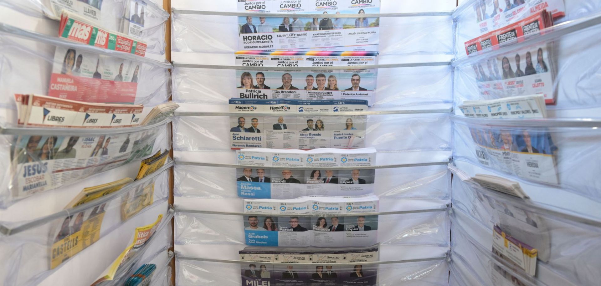 Electoral material is pictured at a polling station during primary elections in Buenos Aires, Argentina, on Aug. 13, 2023.