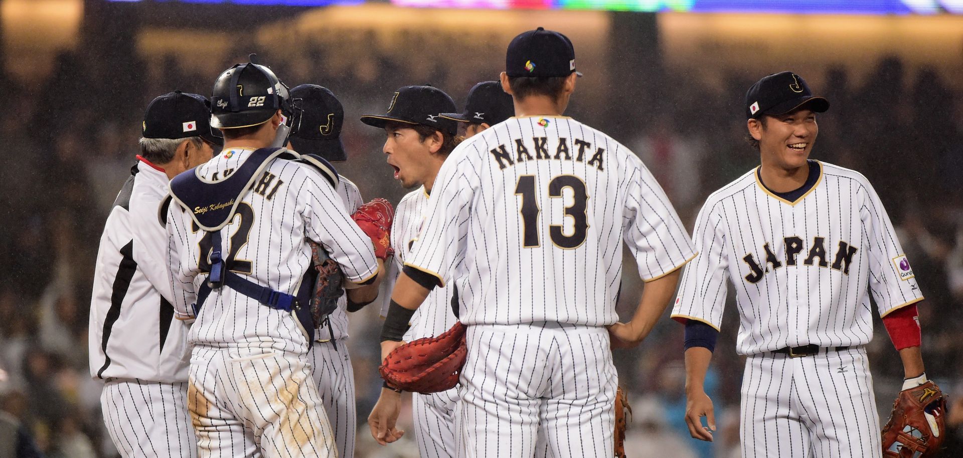 A team of Japanese players represent their country at the 2017 World Baseball Classic in 2017.