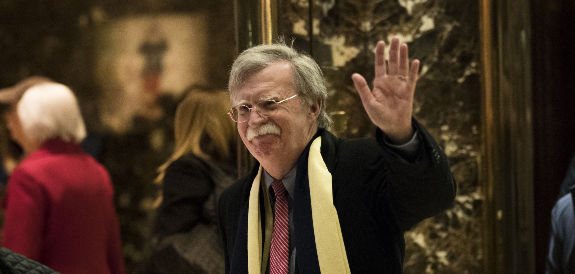 Former U.N. Ambassador John Bolton leaves a meeting in Trump Tower in December 2016.