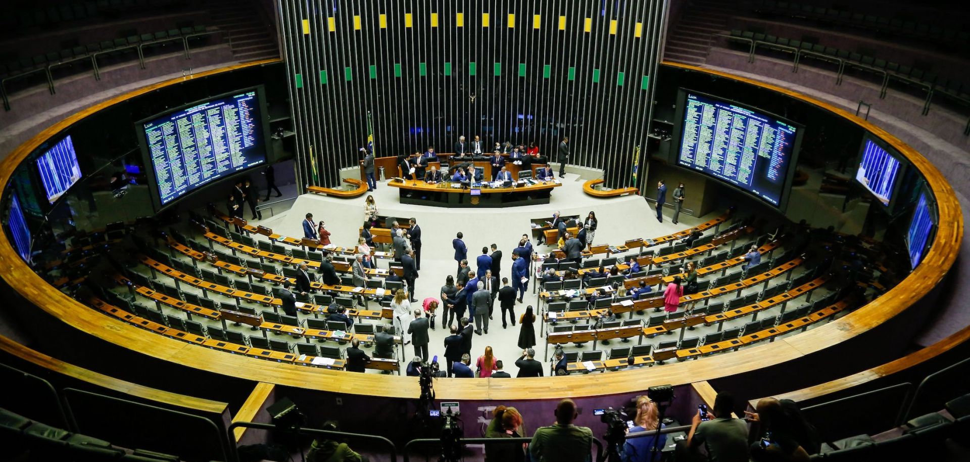 Members of Brazil’s Congress hold a plenary session in Brasilia on July 13, 2022. 