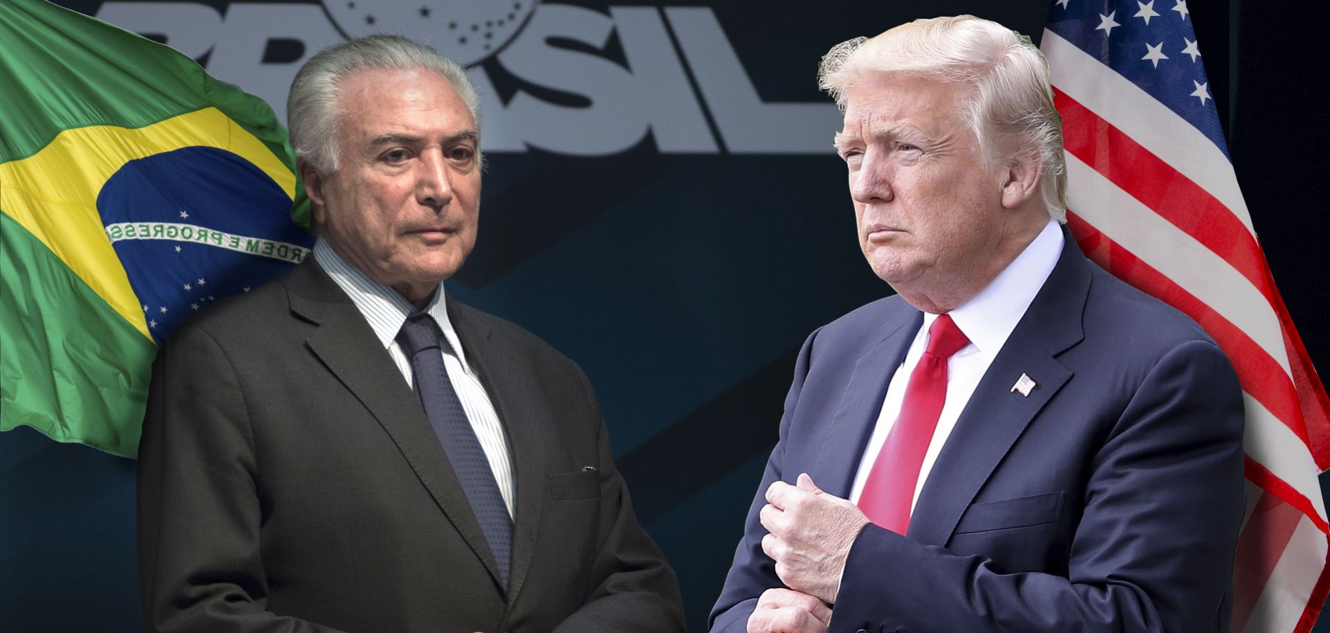 Brazilian President Michel Temer and U.S. President Donald Trump, shown together in a photo illustration.