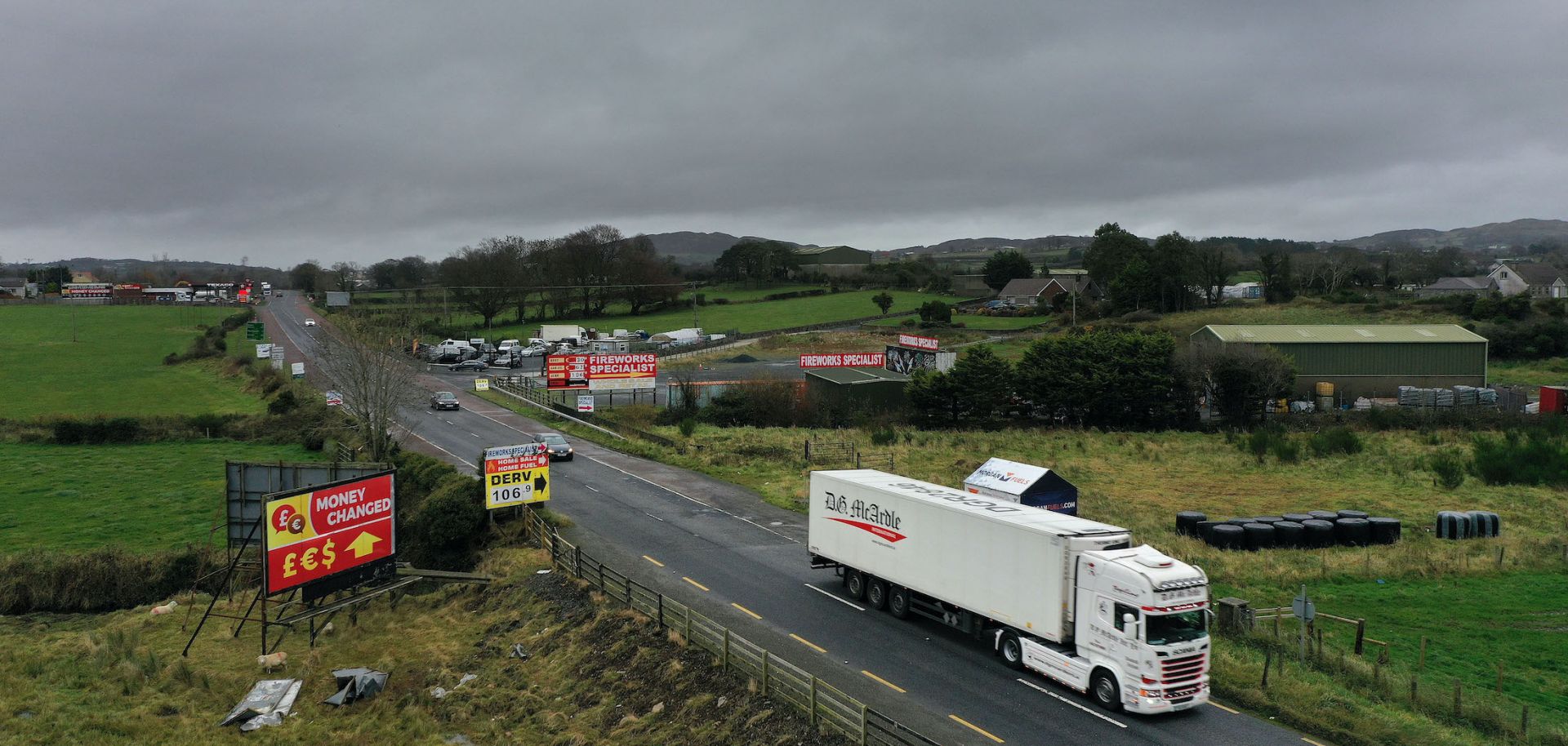 The border between Northern Ireland and the Republic of Ireland on Nov. 19, 2020, in Newry, Northern Ireland.