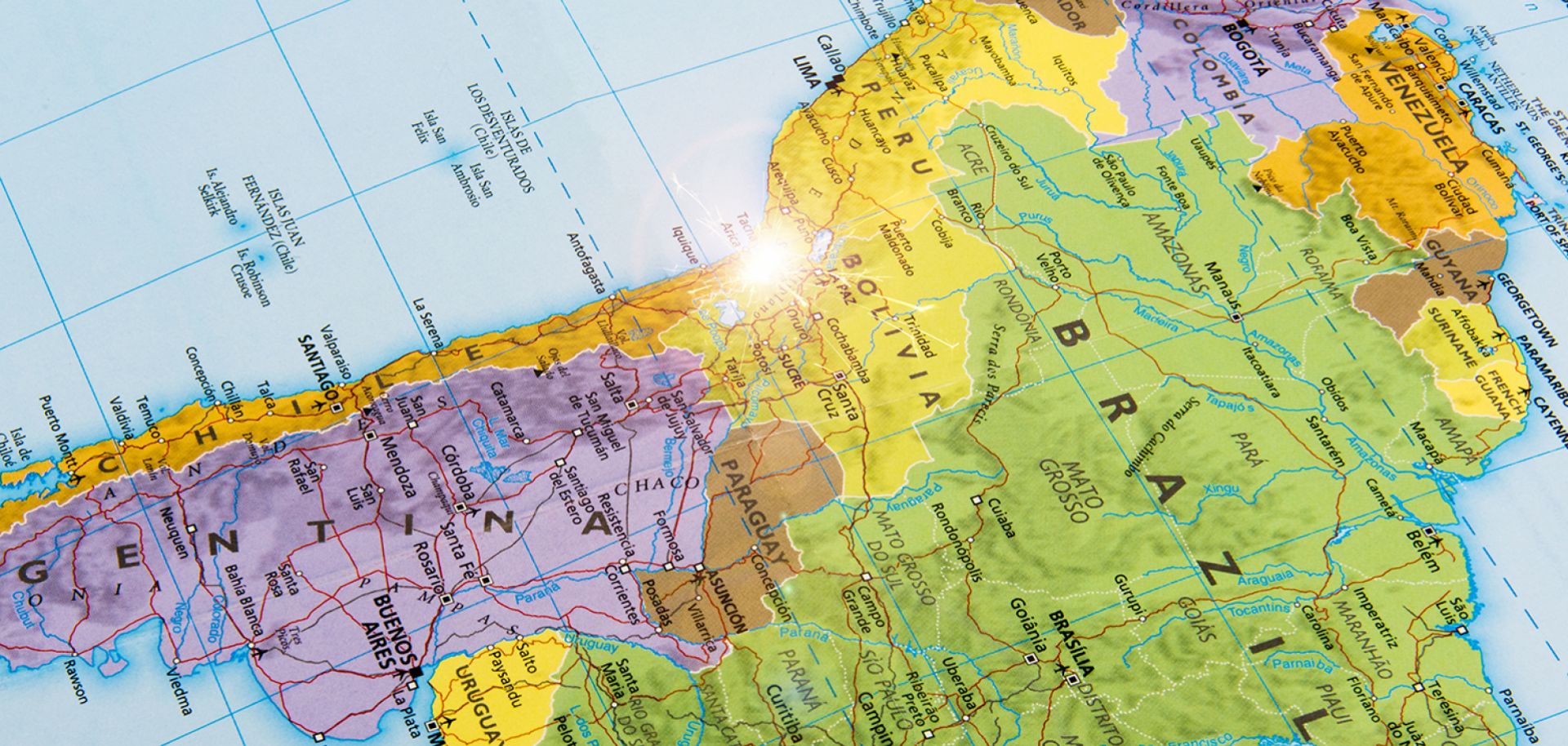 A map of South America shows the long-disputed borders between Chile and Peru.