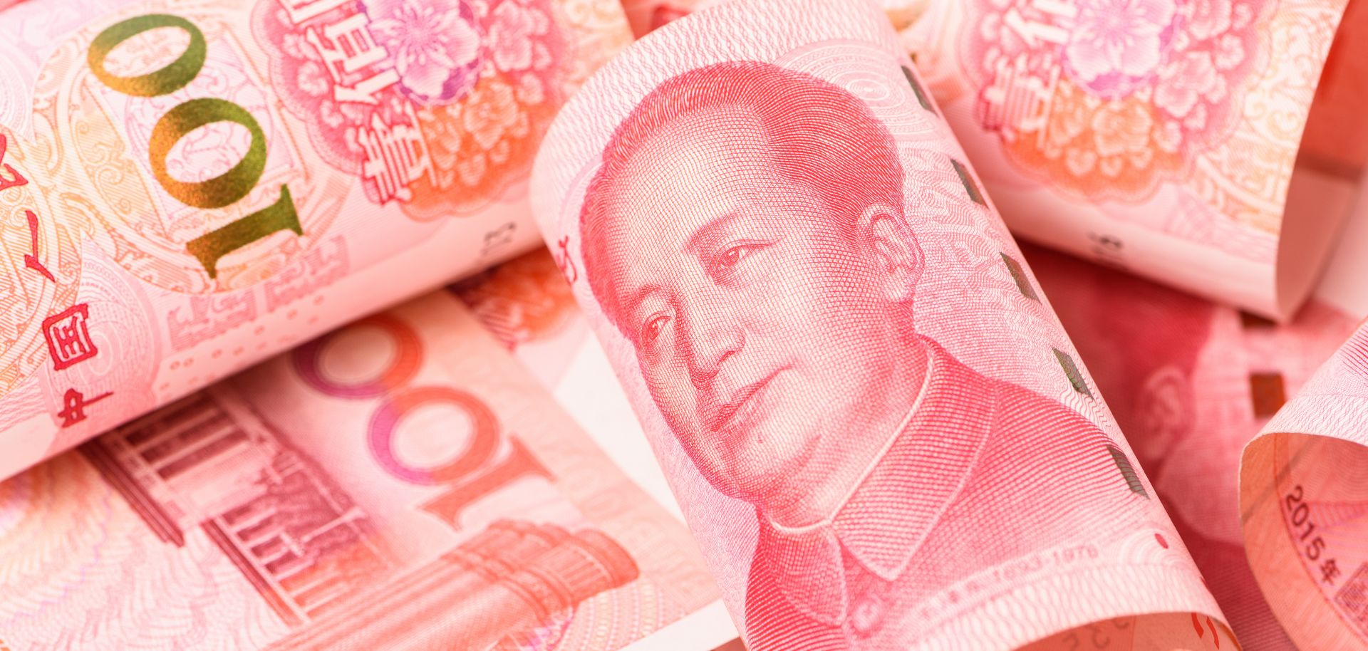 An image shows Chinese renminbi banknotes. 