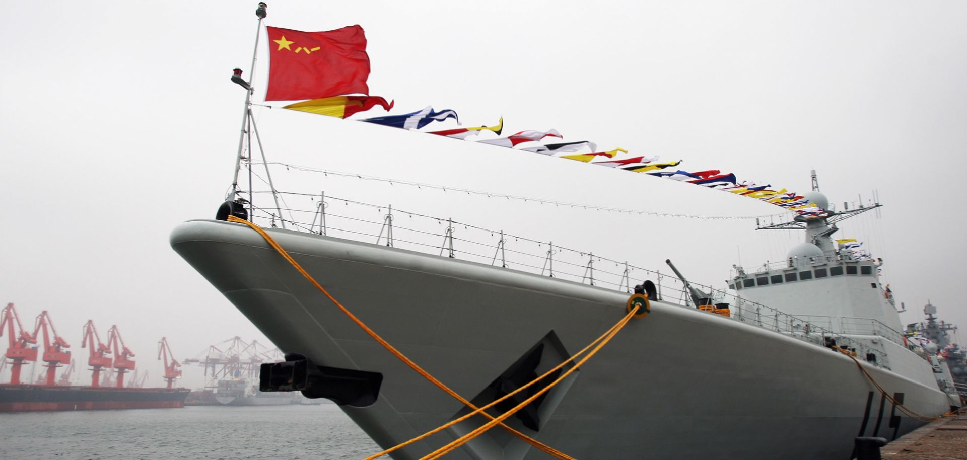 The Chinese Navy missile destroyer 115 Shenyang docks at the port of Qingdao, China, to celebrate the 60th anniversary of the founding of the People's Liberation Army Navy on April 20, 2009.