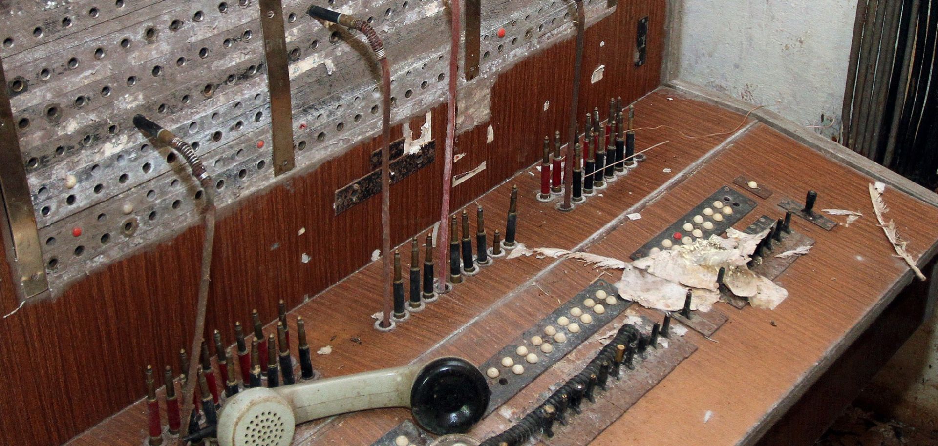 A picture taken near Linza shows an old Chinese switchboard inside an underground tunnel built during Albania's self-imposed isolation under the communist regime. The tunnel served as a refuge for ministry of interior and secret service officials in the event of a conflict.