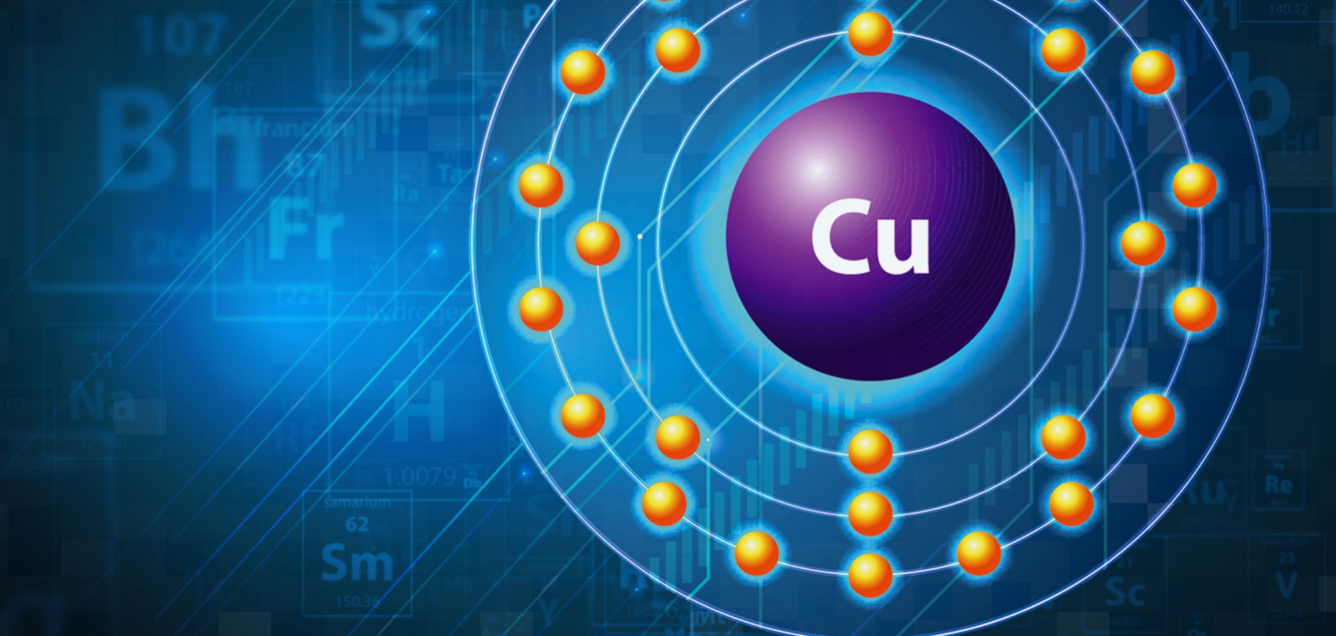 An illustration shows the copper atom.