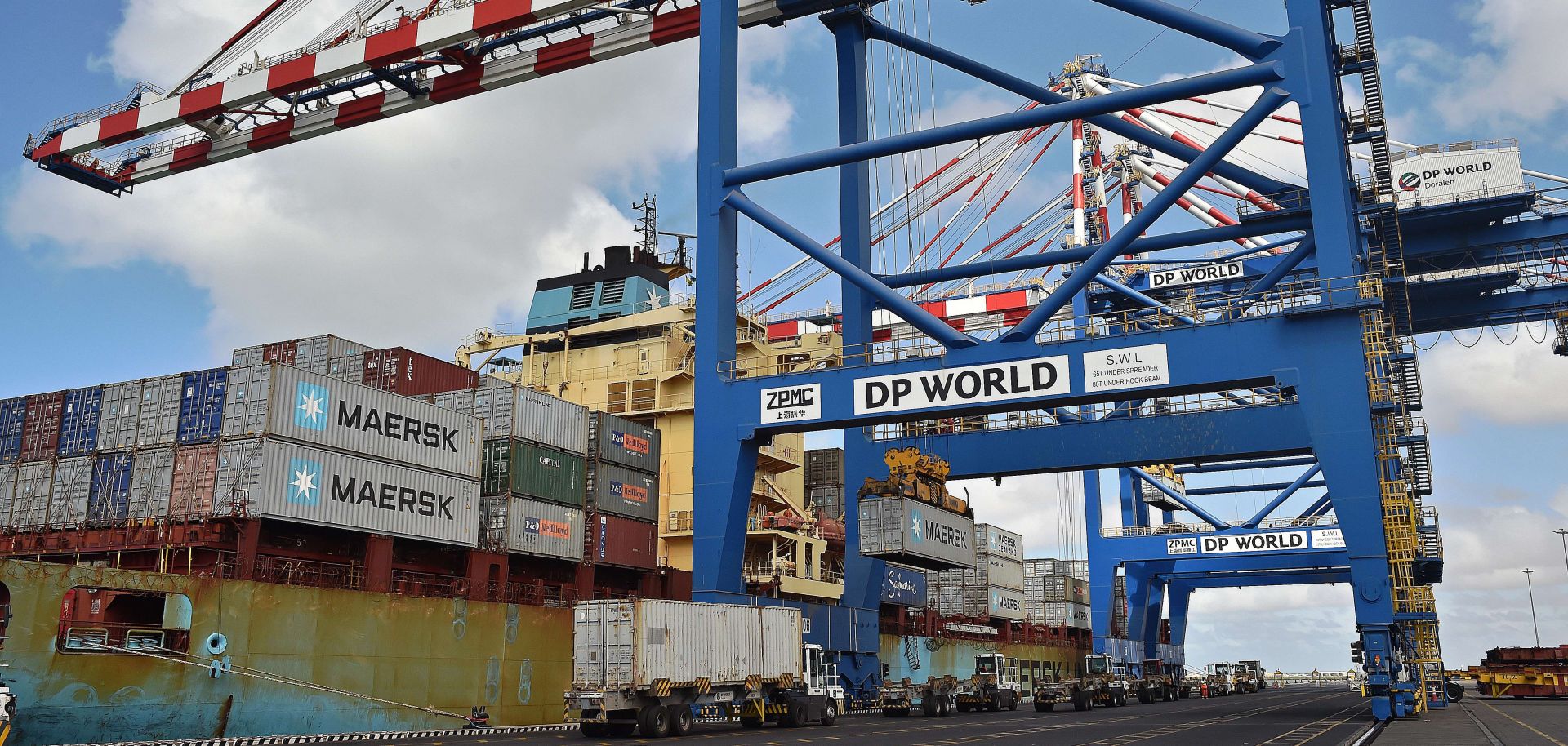 A container ship pulls into Djibouti's Doraleh Port in 2015.