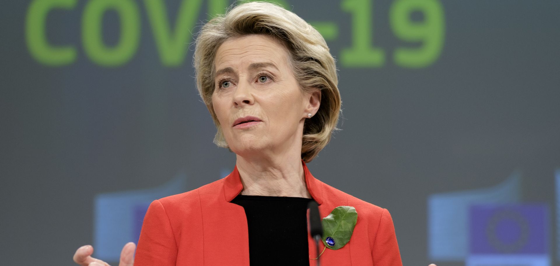 European Commission President Ursula von der Leyen discusses the bloc’s proposed Digital Green Certificate during a press conference on March 17, 2021. 