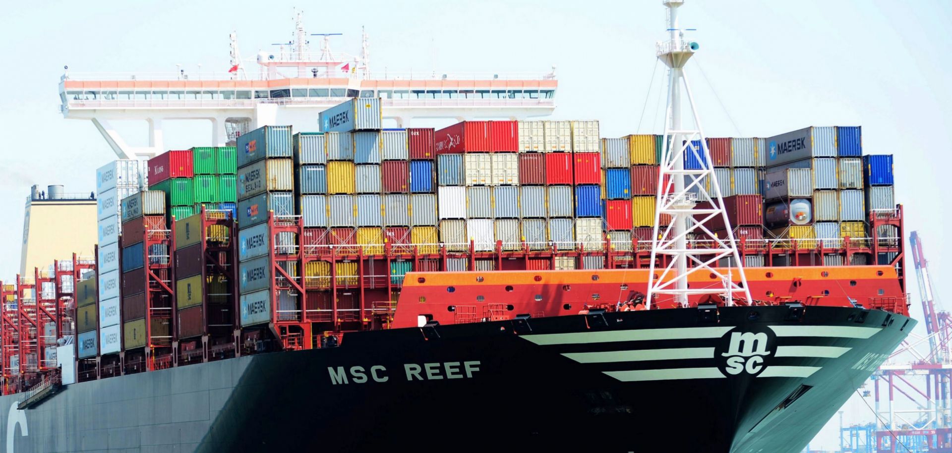 A cargo ship in Qingdao, a seaport in China's Shandong province, on April 13, 2017.