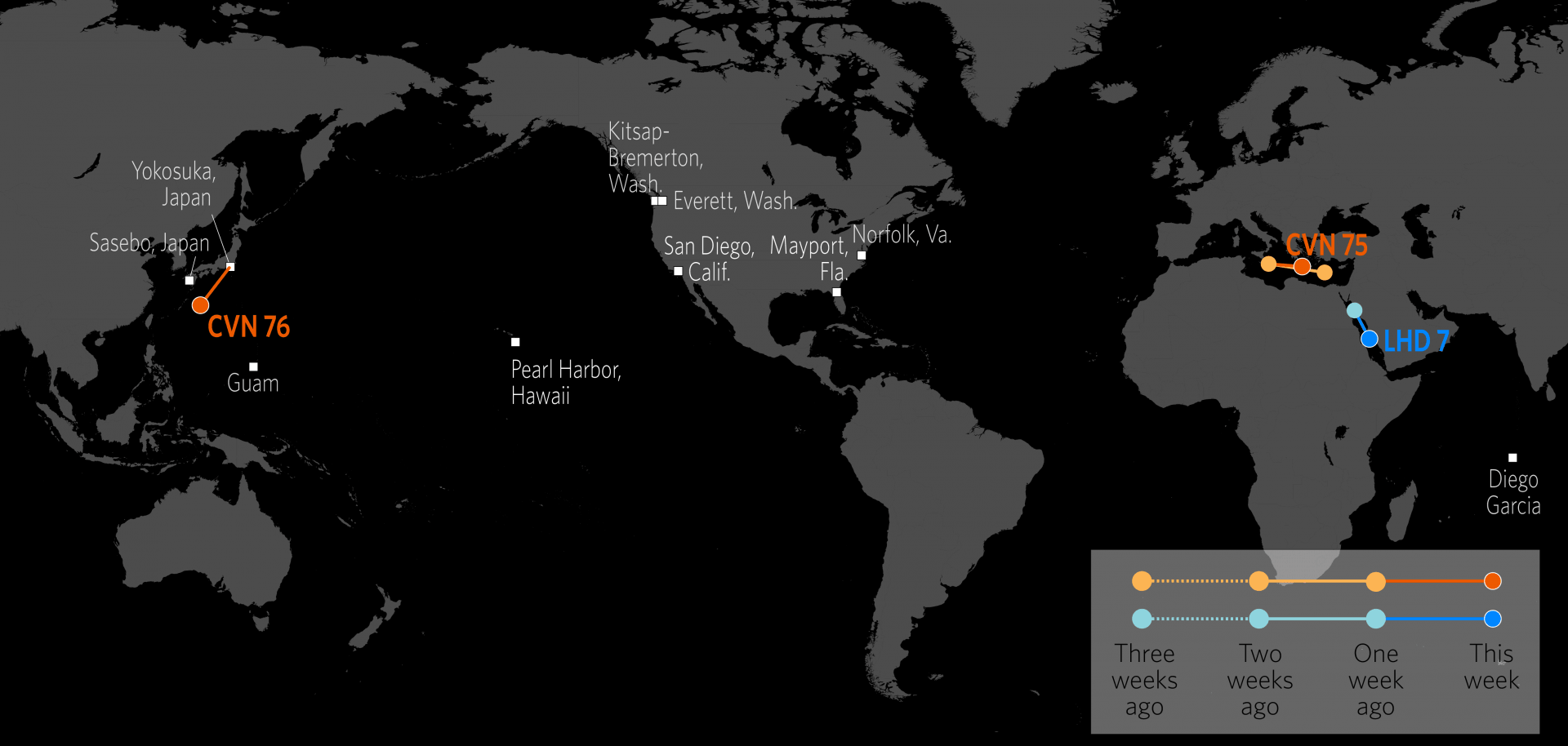 U.S. Naval Update Map: May 31, 2018
