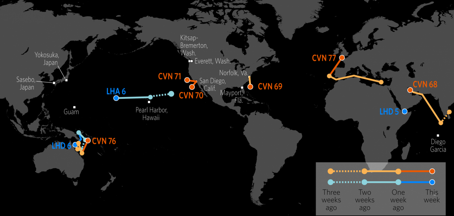 U.S. Naval Update Map: Aug. 3, 2017