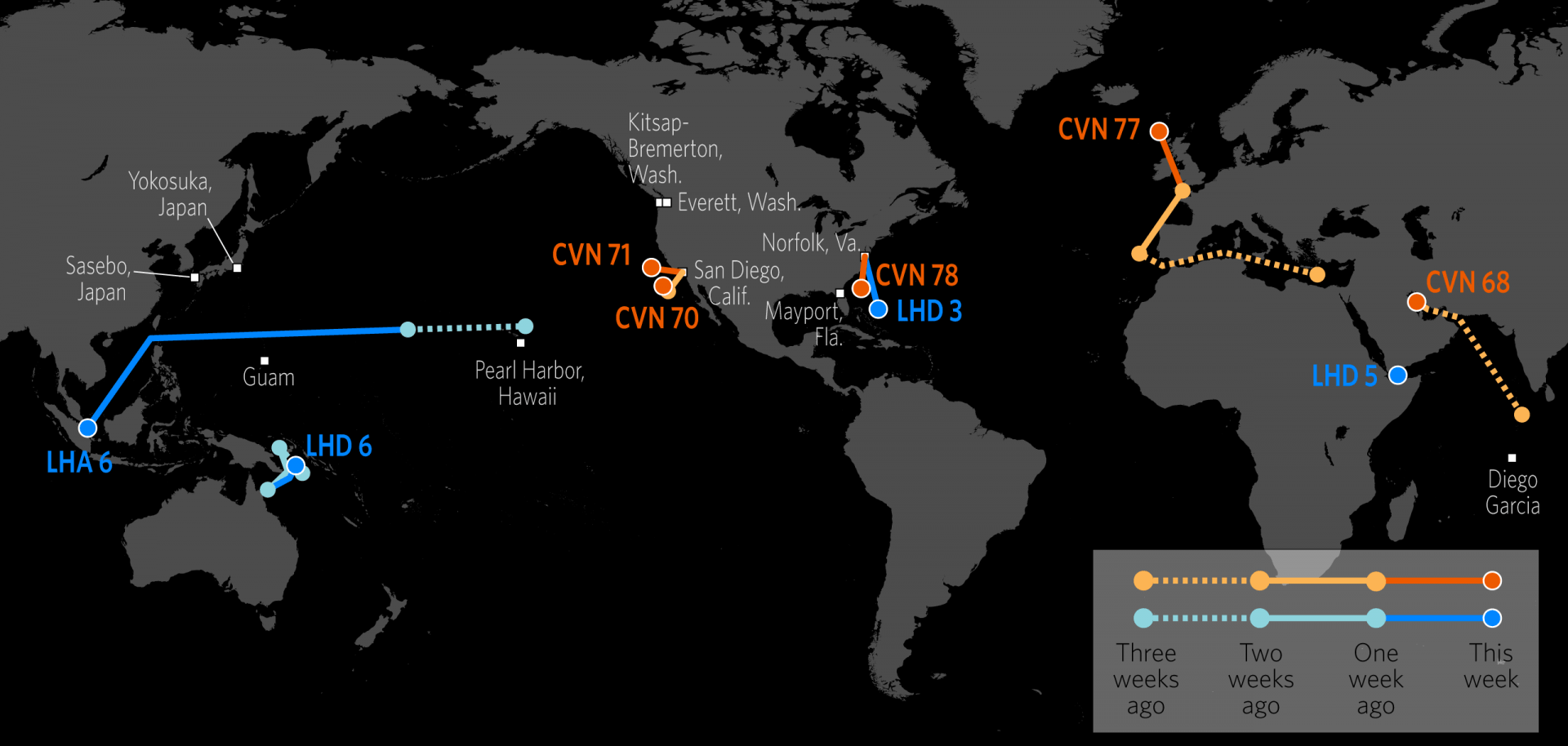 U.S. Naval Update Map: Aug. 10, 2017