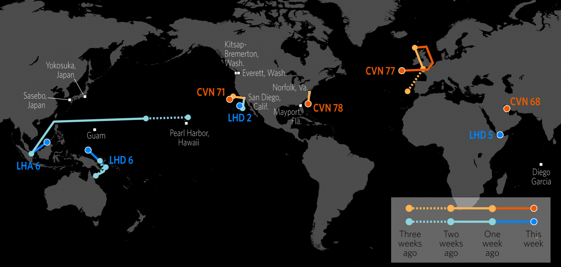 U.S. Naval Update Map: Aug. 17, 2017
