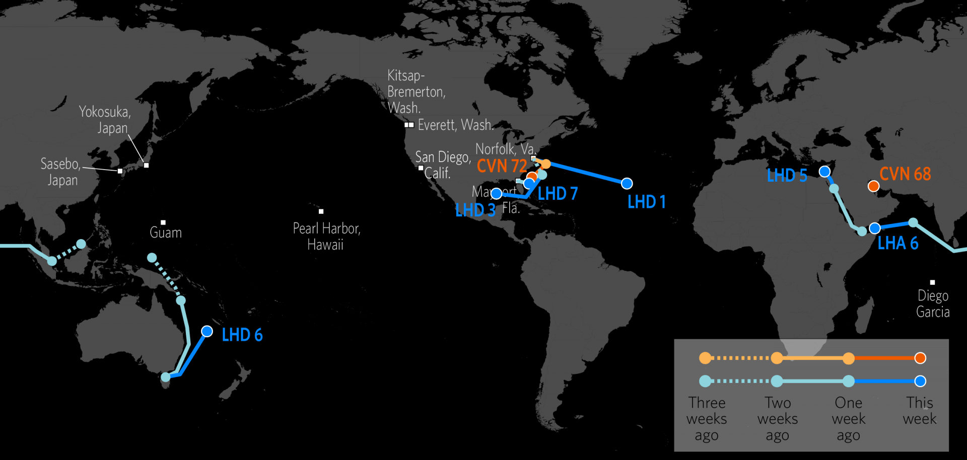U.S. Naval Update Map: Sept. 7, 2017