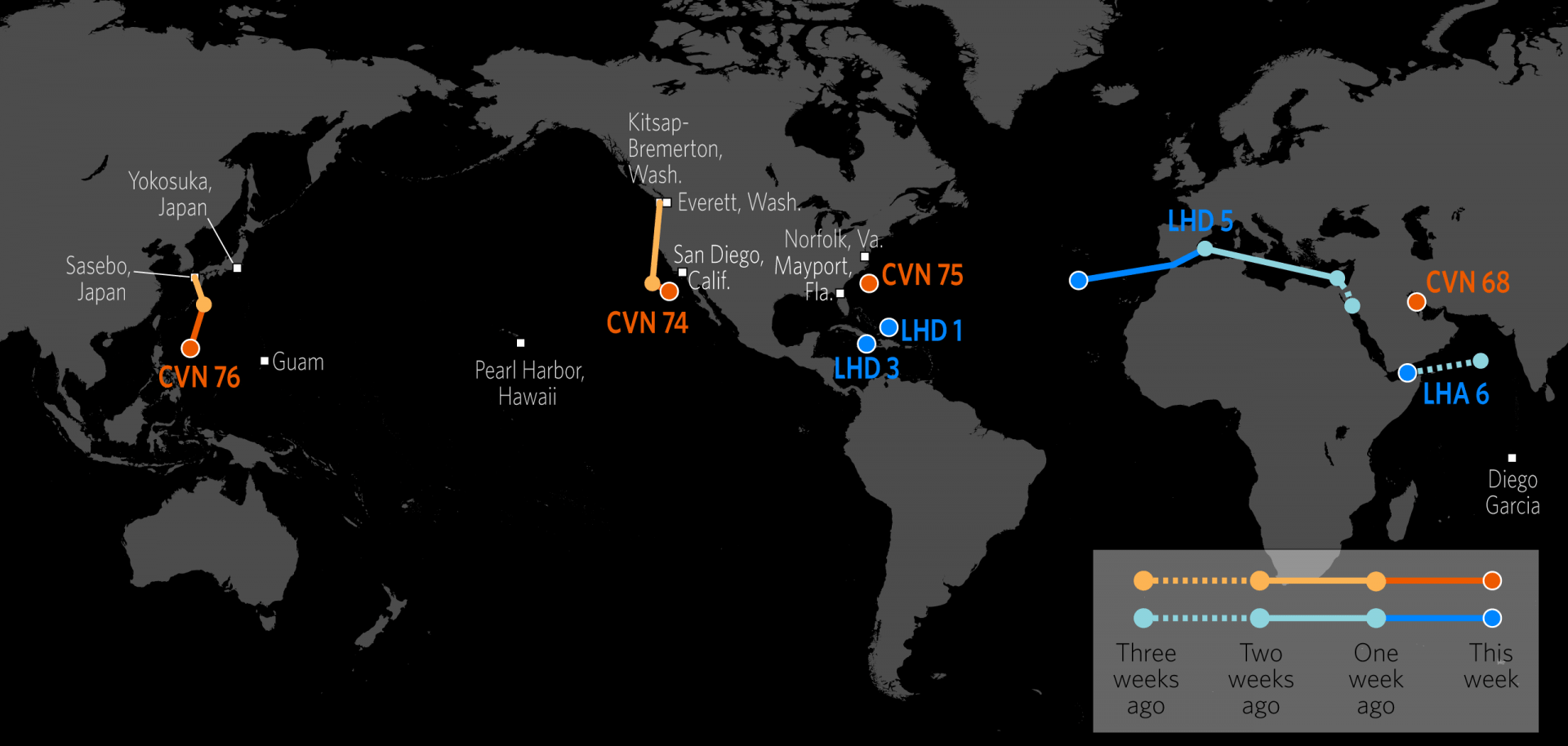 U.S. Naval Update Map: Sept. 21, 2017
