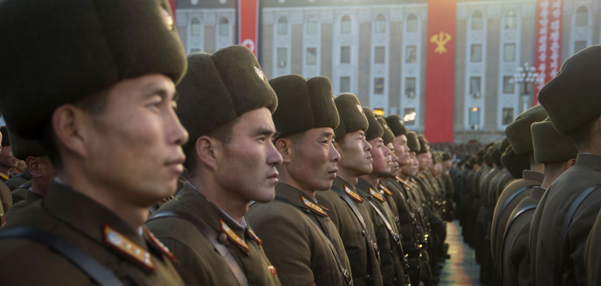 North Korean soldiers attend a Dec. 1 rally in Pyongyang celebrating Kim Jong Un's declaration on Nov. 29 that the country had become a nuclear state.
