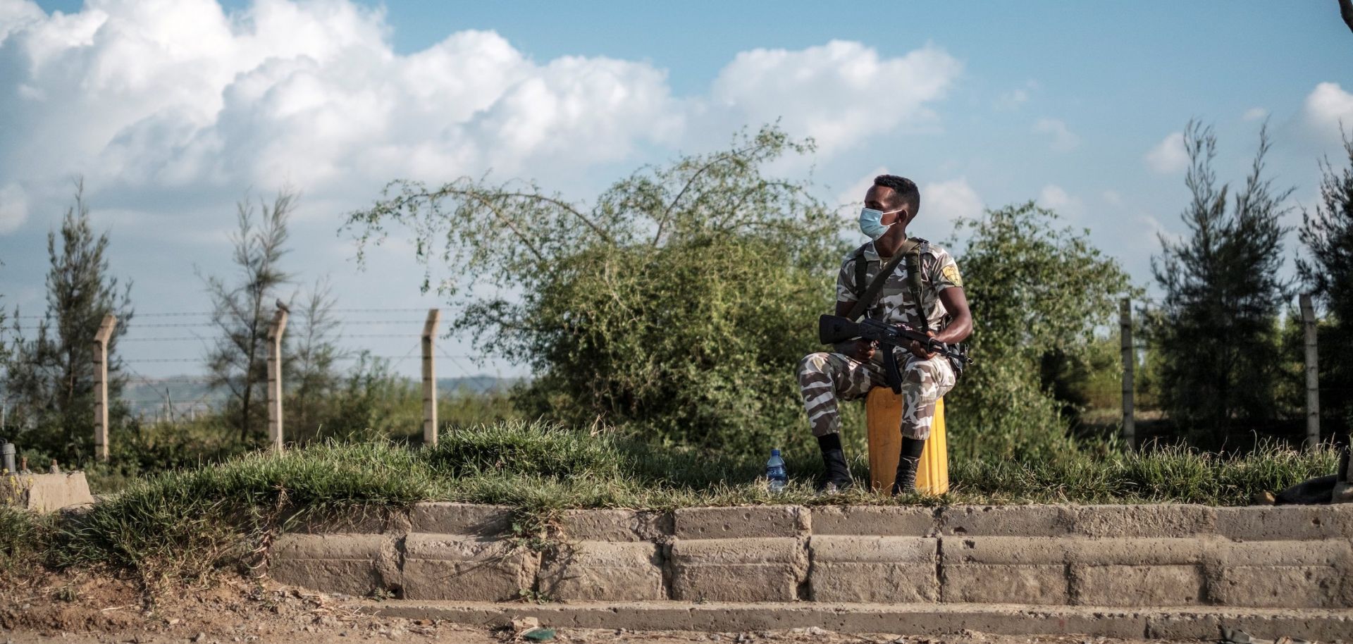 A checkpoint on Sept. 9, 2020, in Mekele, Ethiopia, the day Tigray held regional elections.