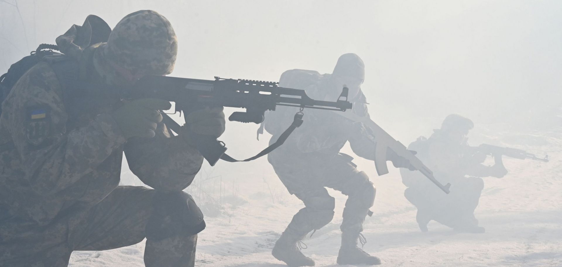 Ukrainian Territorial Defense Forces, the military reserve of the Ukrainian Armes Forces, take part in a military exercise near Kiev