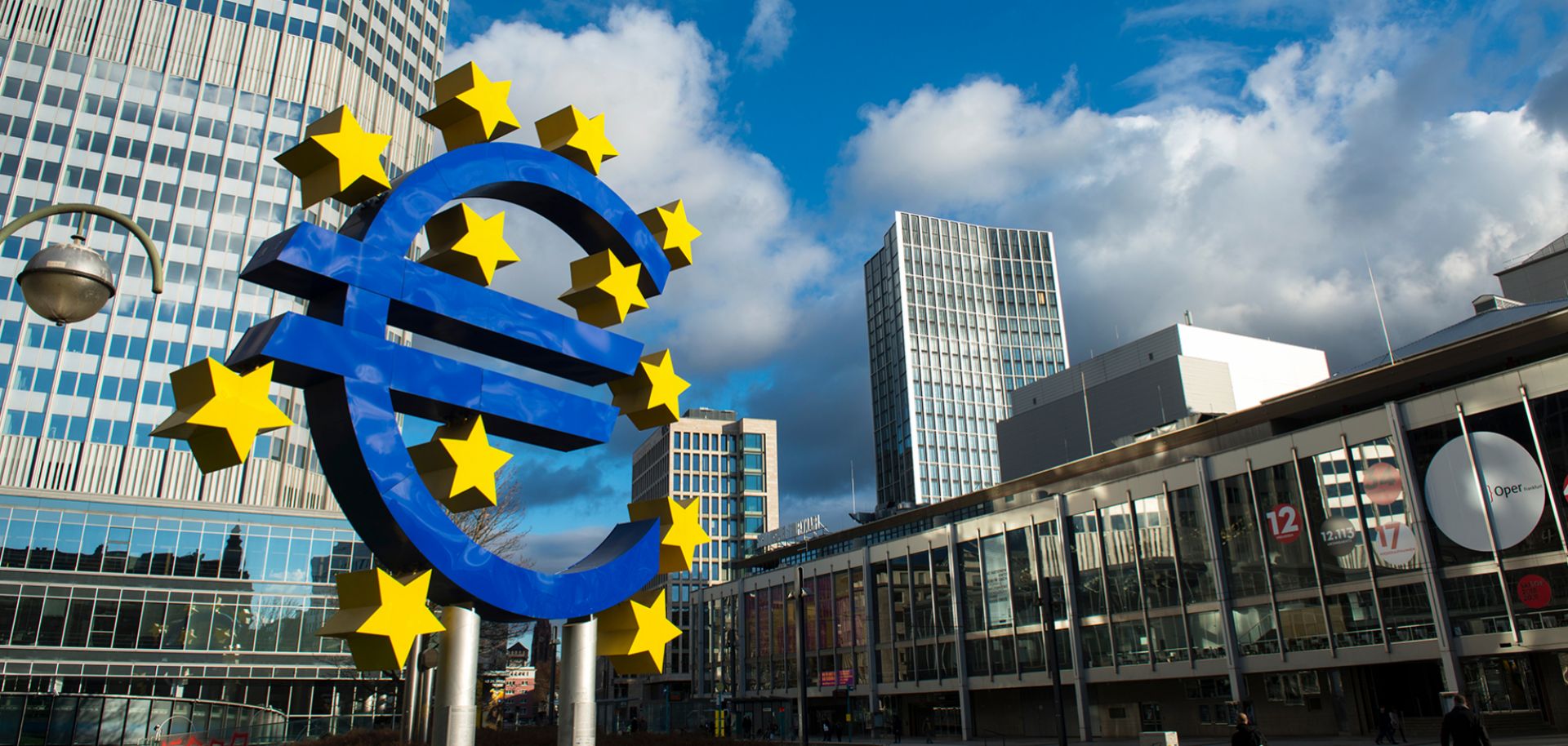 A statue depicting the euro is pictured outside the headquarters of the European Central Bank, which serves as the central bank of the 19 EU countries within the eurozone, in Frankfurt, Germany.  