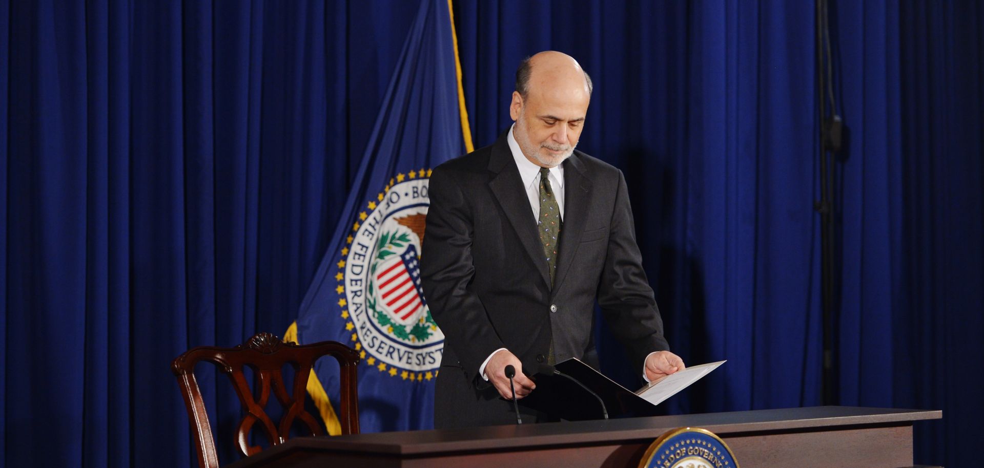 Federal Reserve Chairman Ben Bernanke at the Federal Reserve Board Building in Washington, DC, June 19, 2013.