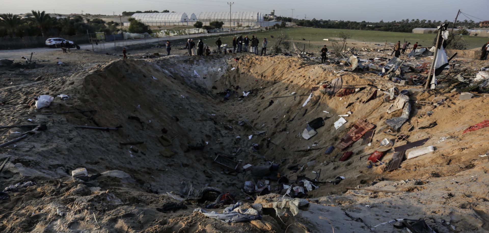 This picture shows the site of an Israeli airstrike in Gaza on Nov. 12.