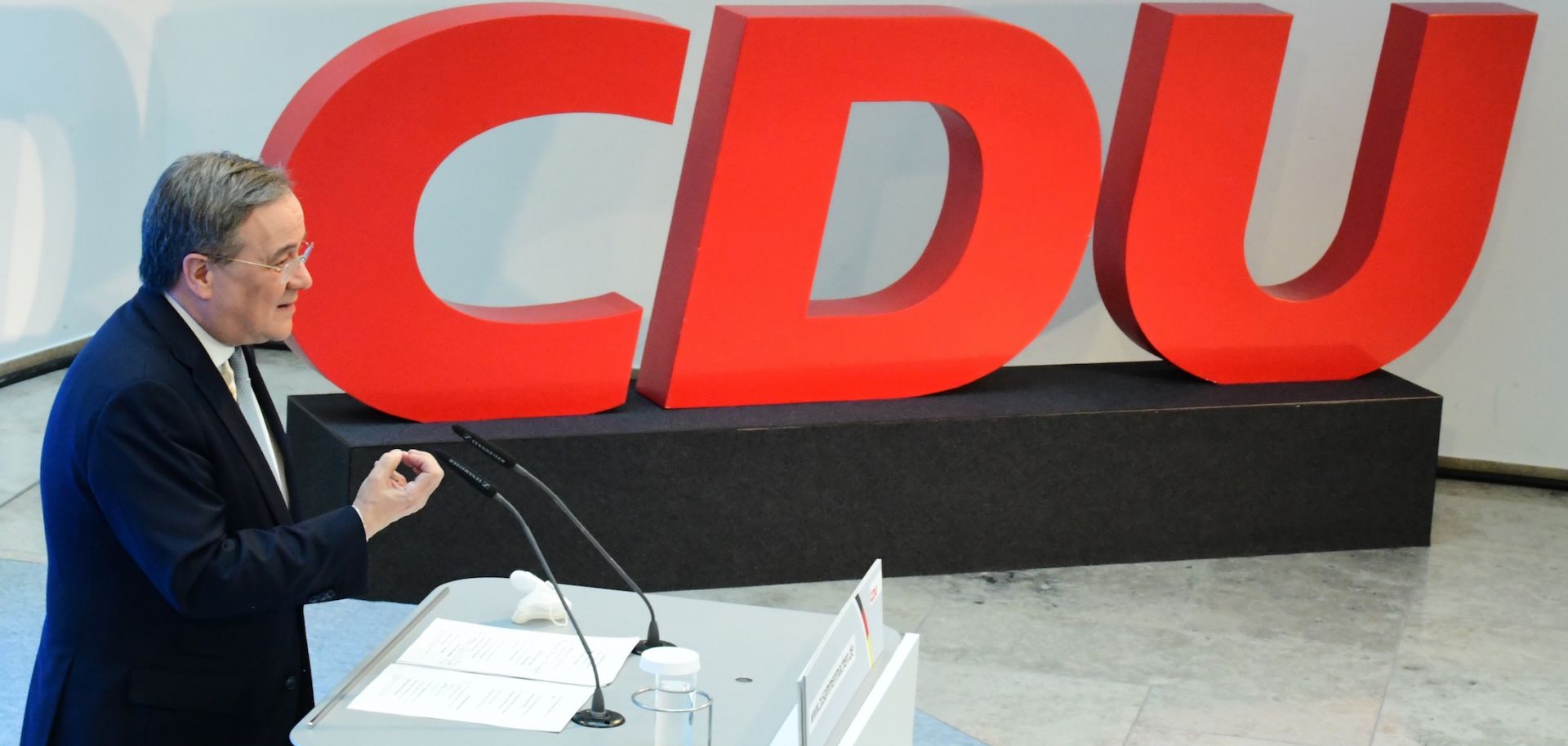 CDU party chairman Armin Laschet speaks on the occasion of the start of the participation campaign for the CDU's election program March 30, 2021, in Berlin.