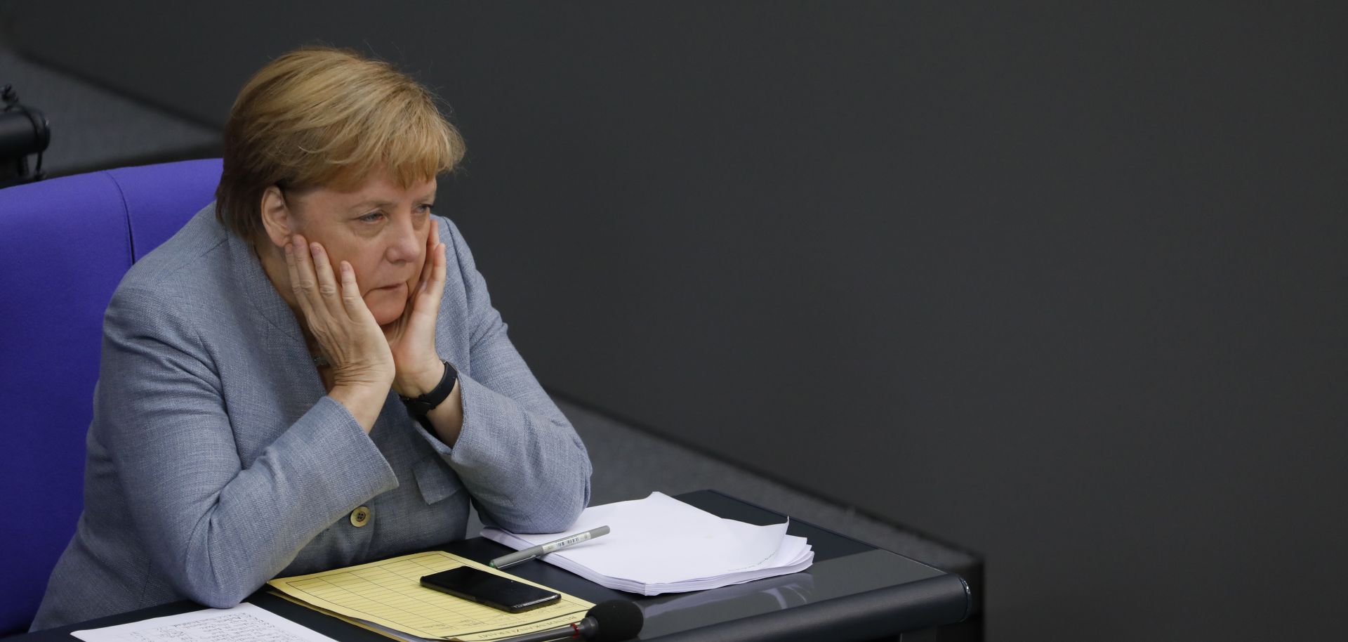 German Chancellor Angela Merkel in the Bundestag during a budget debate on Sept. 10, 2019, in Berlin.