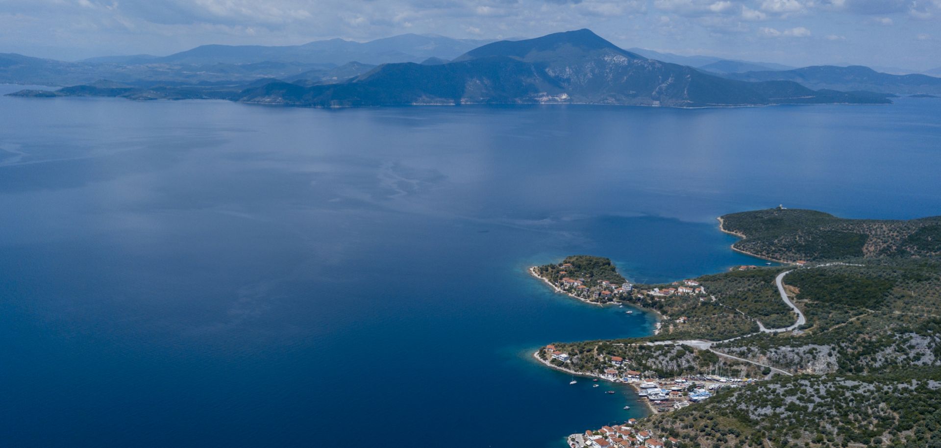 An aerial view of Agia Kyriaki village on June 1, 2020, in Pelion, Greece. 