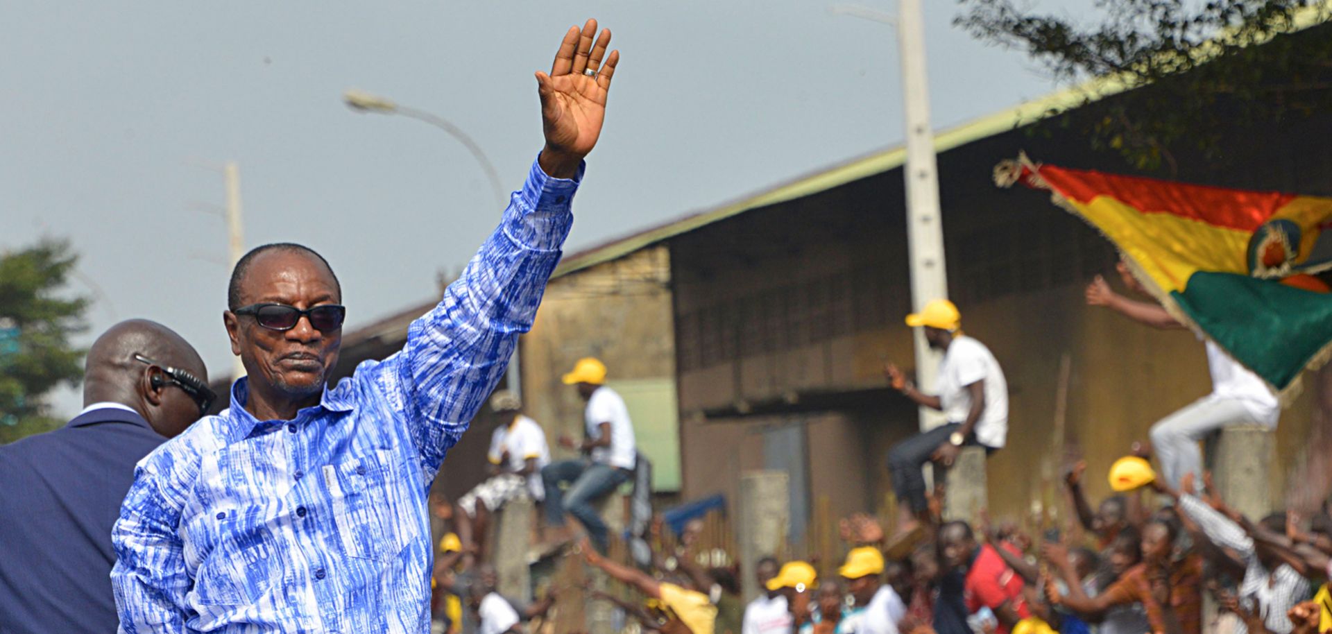 Guinean president Alpha Conde rallies supporters in Conakry after a series of violent protests opposing his efforts to extend his term in office.