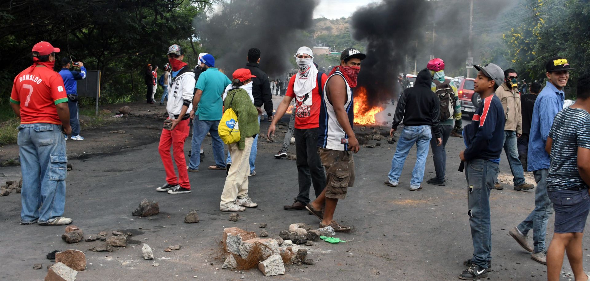 In Honduras, supporters of the opposition coalition, whose candidate narrowly lost the presidential election in December, set up a roadblock in Tegucigalpa.